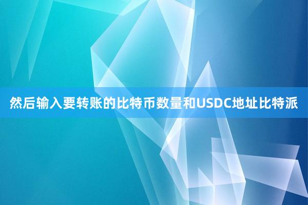 然后输入要转账的比特币数量和USDC地址比特派