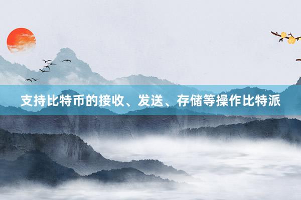 支持比特币的接收、发送、存储等操作比特派