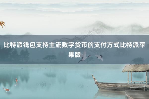 比特派钱包支持主流数字货币的支付方式比特派苹果版