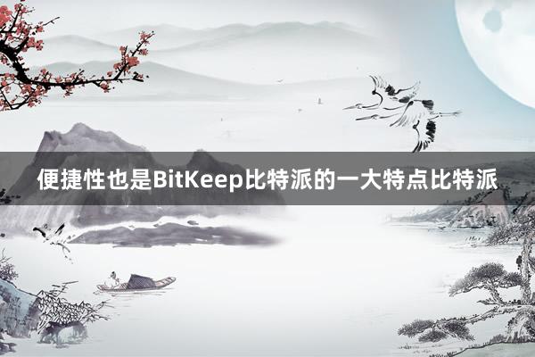 便捷性也是BitKeep比特派的一大特点比特派