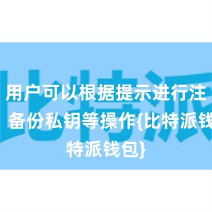 用户可以根据提示进行注册、备份私钥等操作{比特派钱包}