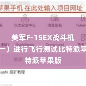 美军F-15EX战斗机（右一）进行飞行测试比特派苹果版